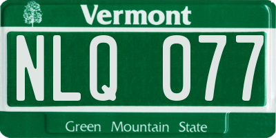 VT license plate NLQ077