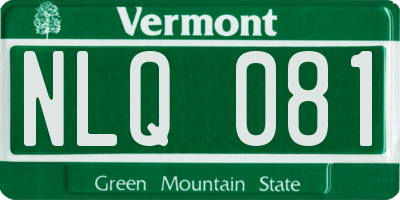 VT license plate NLQ081