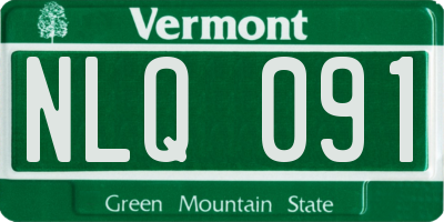 VT license plate NLQ091