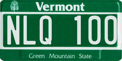 VT license plate NLQ100