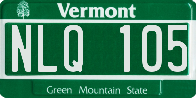 VT license plate NLQ105