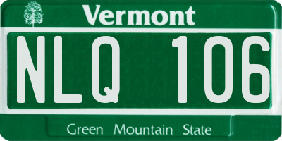 VT license plate NLQ106