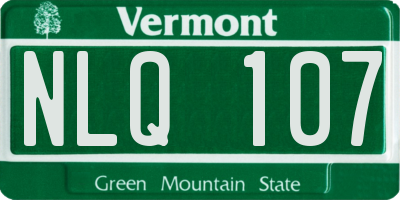 VT license plate NLQ107