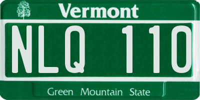 VT license plate NLQ110