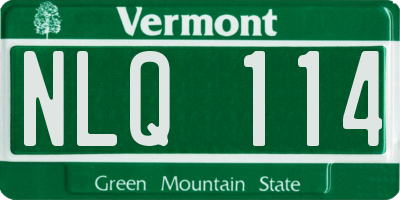 VT license plate NLQ114