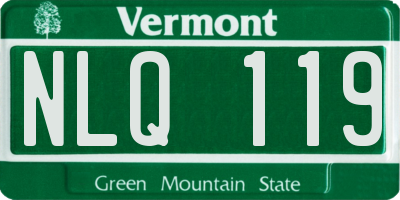 VT license plate NLQ119