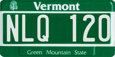 VT license plate NLQ120