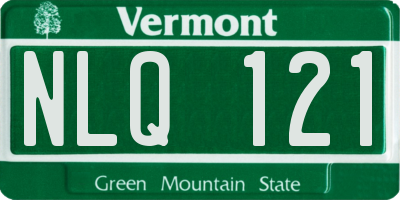 VT license plate NLQ121