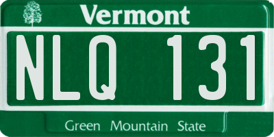VT license plate NLQ131
