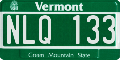 VT license plate NLQ133