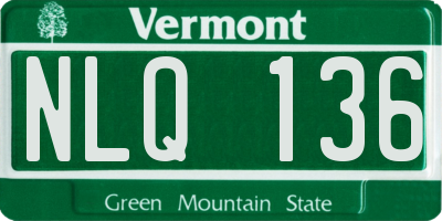 VT license plate NLQ136