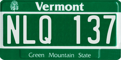 VT license plate NLQ137