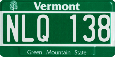 VT license plate NLQ138