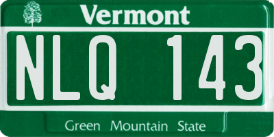 VT license plate NLQ143