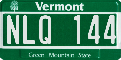 VT license plate NLQ144