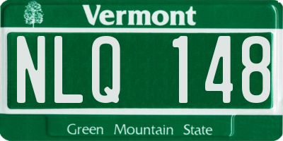 VT license plate NLQ148