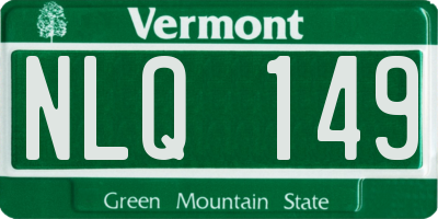 VT license plate NLQ149