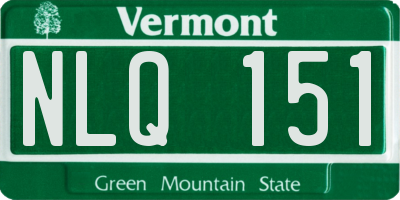 VT license plate NLQ151