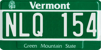 VT license plate NLQ154