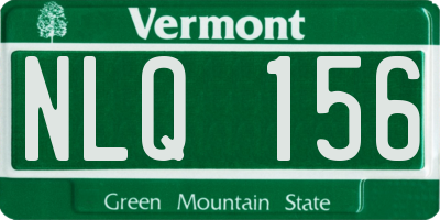 VT license plate NLQ156