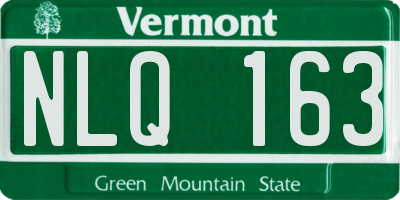 VT license plate NLQ163