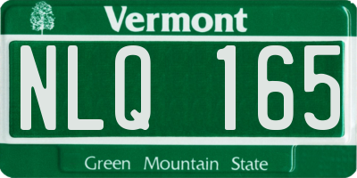 VT license plate NLQ165