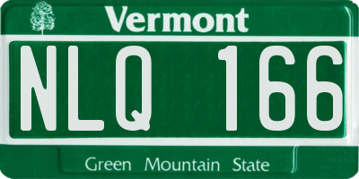 VT license plate NLQ166
