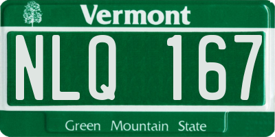 VT license plate NLQ167