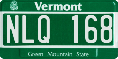 VT license plate NLQ168
