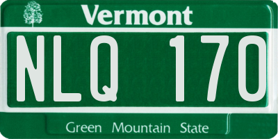 VT license plate NLQ170