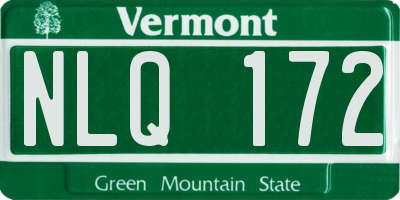 VT license plate NLQ172