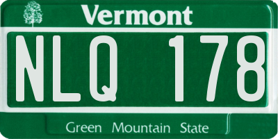 VT license plate NLQ178