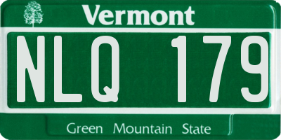 VT license plate NLQ179