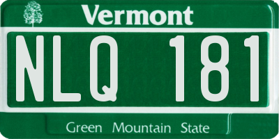 VT license plate NLQ181