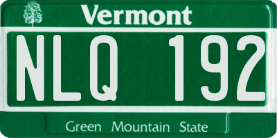 VT license plate NLQ192