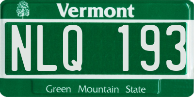VT license plate NLQ193