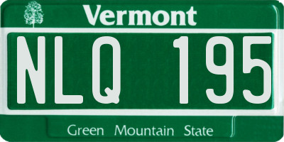 VT license plate NLQ195