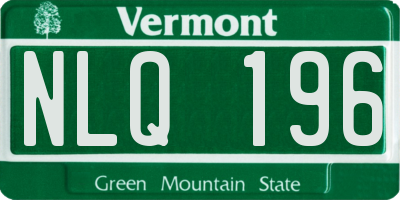 VT license plate NLQ196
