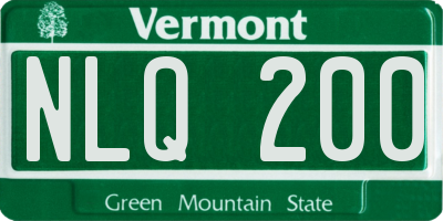VT license plate NLQ200