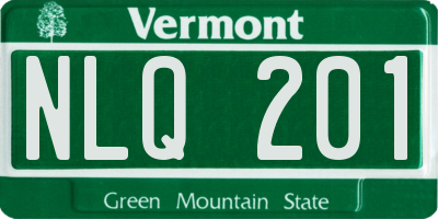 VT license plate NLQ201