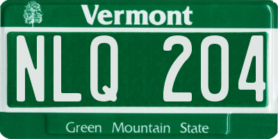 VT license plate NLQ204