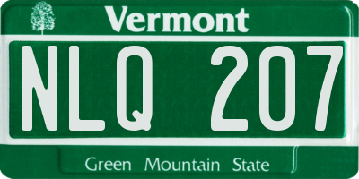 VT license plate NLQ207