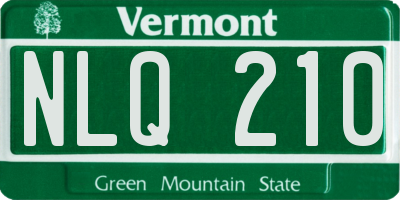 VT license plate NLQ210
