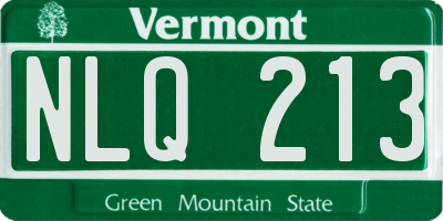 VT license plate NLQ213