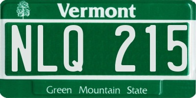VT license plate NLQ215