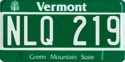 VT license plate NLQ219