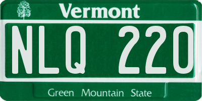 VT license plate NLQ220