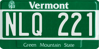 VT license plate NLQ221
