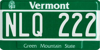 VT license plate NLQ222
