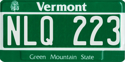 VT license plate NLQ223